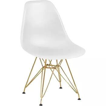 Стул обеденный DSR (ножки золотые, цвет белый (W-02)) Dobrin 638APP-LMZL DSR, сиденья (W-02), основания золото