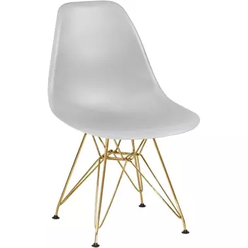 Стул обеденный DSR (ножки золотые, цвет светло-серый (GR-01)) Dobrin 638APP-LMZL DSR, сиденья (GR-01), основания золото