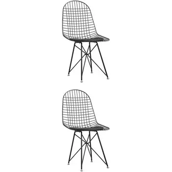 Стул обеденный Eiffel черный с черной подушкой 2 шт Stool Group (арт.УТ000037510)