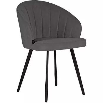 Стул обеденный (ЭМАЛЬ ЧЕРНЫЙ МУАР велюр Chocolate) Dobrin 16-05 NAOMI NAOMI, цвет сиденья Catania Chocolate велюр, основания