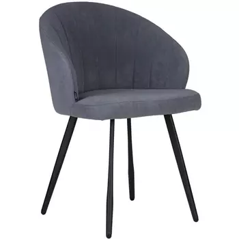 Стул обеденный (ЭМАЛЬ ЧЕРНЫЙ МУАР велюр Steel) Dobrin 16-05 NAOMI NAOMI, цвет сиденья Catania Steel велюр, основания