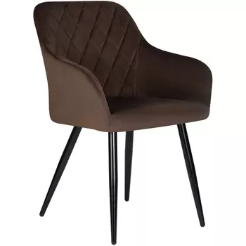 Стул обеденный ROBERT (черные матовые ножки, велюр V108-76 Горький шоколад) (Dobrin)