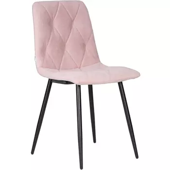 Стул обеденный (Розовый 03, основание черное) Dobrin 006 CHILLY ROMBO ROMBO, цвет сиденья розовый Simple основания черный
