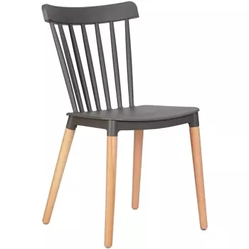 Стул обеденный (ножки светлый бук, цвет темно-серый (GR-04)) Dobrin 687PP-LMZL THEO THEO, сиденья тёмно-серый (GR-04), основания бук