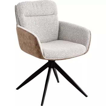 Стул обеденный Waldo светло-серый c бежевой экокожей Stool Group арт.УТ000039270