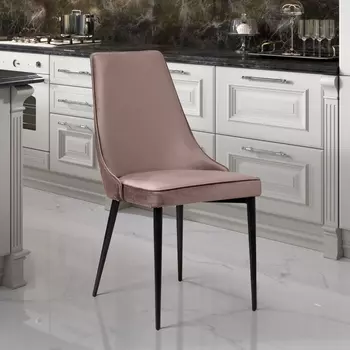 Стул Oliver, бархат пепельно-бежевый 25/ чёрный конус Top Concept OLIVER 75262