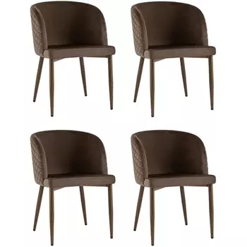 Стул Оскар велюр коричневый 4 шт Stool Group (арт.УТ000037517)