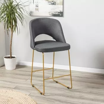 Стул полубар Lars тёмно-серый/Линк золото R-Home арт.410120136h_Dark grey_золото_ПБ