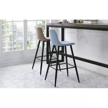 Стул полубарный 350S голубой TD3052-4/черный ESF ПБАР350S blue/black