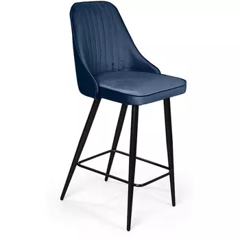 Стул полубарный Berg, бархат синий 29/ чёрный конус Top Concept (12325)