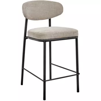 Стул полубарный Bradexhome Lucas 2 латте шенилл с чёрными ножками