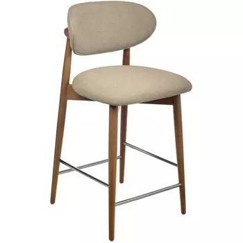 Стул полубарный Bradexhome Lucas 3 латте букле ножки цвета орех