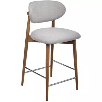 Стул полубарный Bradexhome Lucas 3 серый букле ножки цвета орех