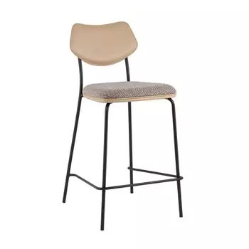 Стул полубарный Casey серо-коричневый с бежевой экокожей Stool Group арт.УТ000039576
