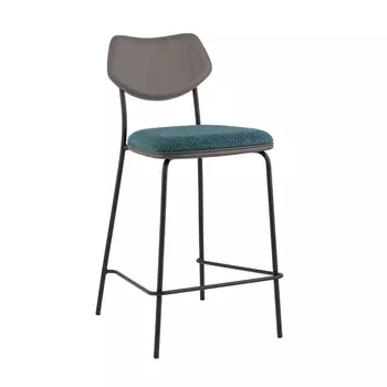 Стул полубарный Casey темно-бирюзовый с серой экокожей Stool Group арт.УТ000039578
