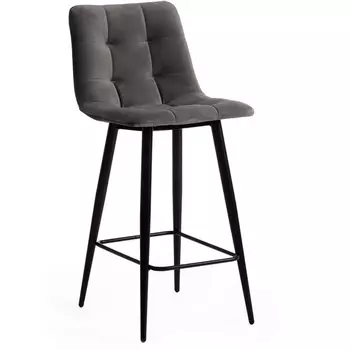 Стул полубарный CHILLY (mod. 7095пб ) / 1 шт. в упаковке (Ткань,Металл /Серый,Черный) Tetchair