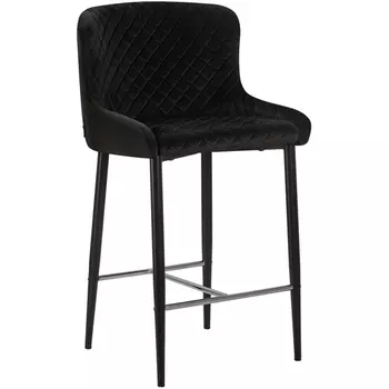 Стул полубарный CHRISTIAN'65 (черные ножки, черный велюр (V108-77)) Dobrin 8297S-LML-CHRISTIAN 65 65, цвет сиденья (V108-77), основания