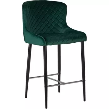 Стул полубарный CHRISTIAN'65 (черные ножки, зеленый велюр (V108-64)) Dobrin 8297S-LML-CHRISTIAN 65 65, цвет сиденья зелёный (V108-64), основания черный