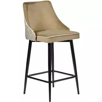 Стул полубарный Dave оливковый с жаккардом, с поворотным механизмом Bradex Home арт.RF 0202