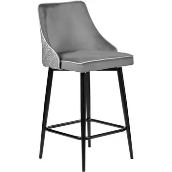 Стул полубарный Dave серый с жаккардом, с поворотным механизмом Bradex Home арт.RF 0204