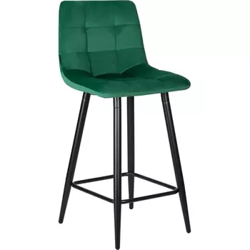 Стул полубарный DOBRIN OLIVIA (черные матовые ножки, зелёный велюр (108-64)) Dobrin