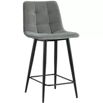 Стул полубарный Stool Group Джанго велюр серый высота сиденья 60 см УТ000035292
