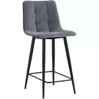 Стул полубарный Stool Group Джанго велюр тёмно-серый высота сиденья 60 см УТ000035296