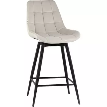 Стул полубарный Флекс с поворотным механизмом велюр бежевый Stool Group арт.УТ000040027