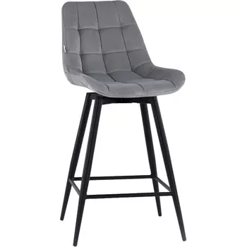 Стул полубарный Флекс с поворотным механизмом велюр велютто серый Stool Group арт.УТ000040029