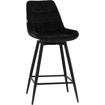 Стул полубарный Флекс с поворотным механизмом велюр черный Stool Group арт.УТ000040030