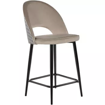 Стул полубарный Leo латте с жаккардом, с поворотным механизмом Bradex Home арт.RF 0268