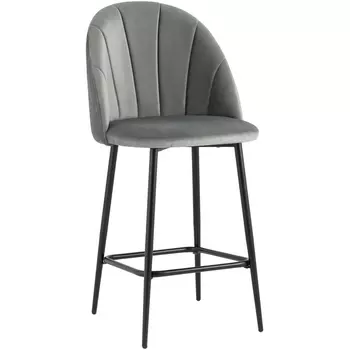Стул полубарный Логан велюр серый (Stool Group)