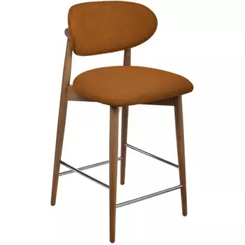 Стул полубарный Lucas 3 терракотовый букле с ножками цвета орех Bradexhome арт.RF 0802 Bradex Home