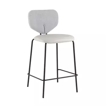 Стул полубарный Masey серый с серой экокожей Stool Group арт.УТ000039583