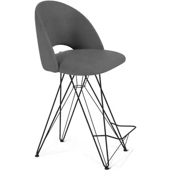 Стул полубарный платиново-серый/черный муар Sheffilton SHT-ST34/S66-1 4367445501