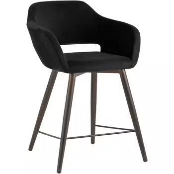 Стул полубарный велюр черный Stool Group УТ000025174