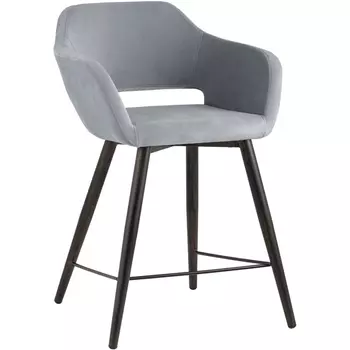 Стул полубарный велюр серый Stool Group УТ000025169