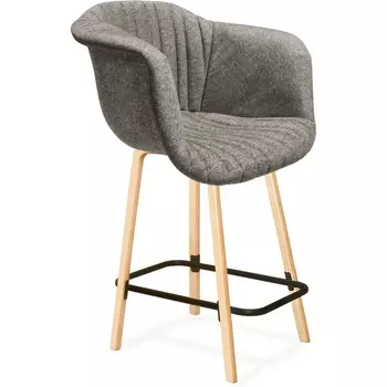 Стул полубарный Sheffilton SHT-ST31-С1/S94-1 пепельный/прозр. лак/черный муар