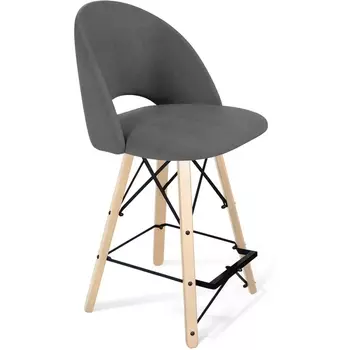 Стул полубарный Sheffilton SHT-ST34/S80-1 платиново-серый/прозрачный лак