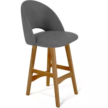 Стул полубарный Sheffilton SHT-ST34 с вырезом/S65-1 платиново-серый/светлый орех