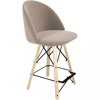 Стул полубарный Sheffilton SHT-ST35/S80-1 латте/прозрачный лак/черный