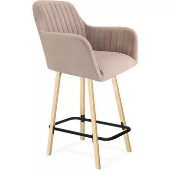 Стул полубарный Sheffilton SHT-ST38-1/S94-1 латте/прозрачный лак/черный муар