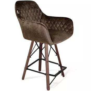 Стул полубарный Sheffilton SHT-ST38/S80-1 коричневый трюфель/темный орех/черный от фабрики Sheffilton