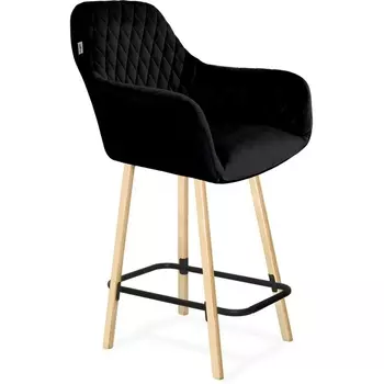 Стул полубарный Sheffilton SHT-ST38/S94-1 ночное затмение/прозрачный лак/черный муар