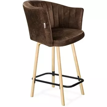 Стул полубарный Sheffilton SHT-ST42-1/S94-1 кофейный трюфель/прозрачный лак/черный муар