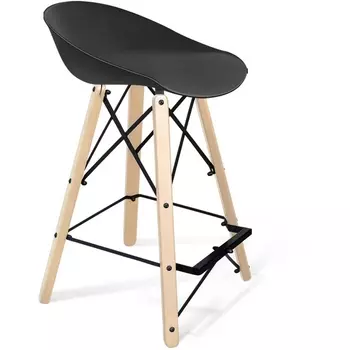 Стул полубарный SHT-ST19/S80-1 черный/прозрачный лак/черный от фабрики Sheffilton