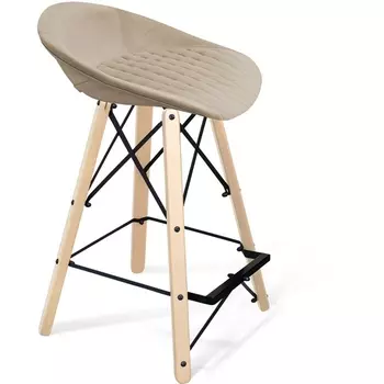 Стул полубарный SHT-ST19-SF2/S80-1 ванильный крем/прозрачный лак/черный от фабрики Sheffilton