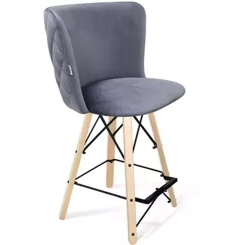 Стул полубарный SHT-ST36-3/S80-1 нейтральный серый/прозрачный лак/чёрный от фабрики Sheffilton