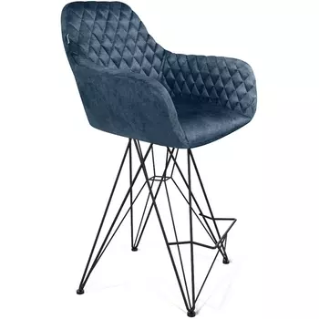 Стул полубарный синий пепел/черный муар Sheffilton SHT-ST38/S66-1 2329640803