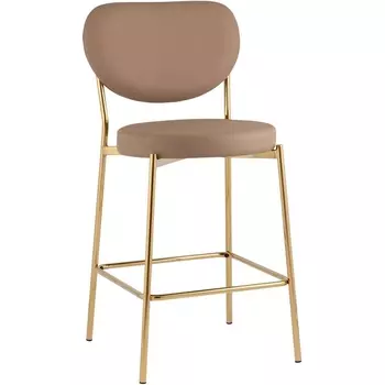 Стул полубарный Stool Group Барбара NEW экокожа бежевая золотые ножки УТ000036055